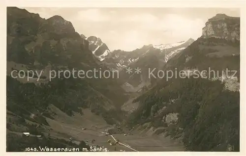 AK / Ansichtskarte Wasserauen Landschaftspanorama mit Saentis Appenzeller Alpen Kat. Schwende