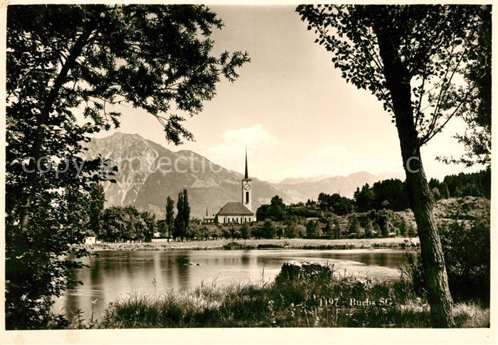 Ak Ansichtskarte Buchs Sg Uferpartie Am Rhein Blick Zur Kirche Alpen Kat Buchs Nr Sa Oldthing Ansichtskarten St Gallen