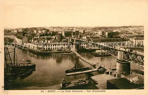 AK / Ansichtskarte Brest Finistere Pont National vue d ensemble Kat. Brest