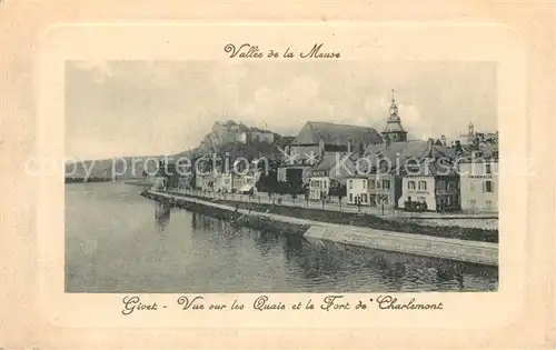 AK / Ansichtskarte Givet Ardennes Vue sur les Quais et Fort de Charlemont Vallee de la Meuse Kat. Givet