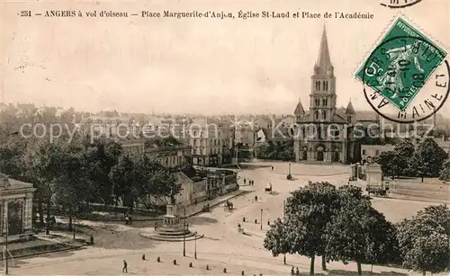 AK / Ansichtskarte Angers Place Marguerite d Anjou Eglise St Laud Place de l Academie a vol d oiseau Kat. Angers