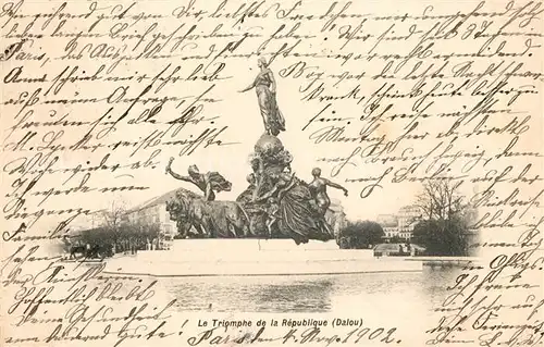 AK / Ansichtskarte Paris Le Triomphe de la Republique Groupe monumental en bronze de Jules Dalou Kat. Paris