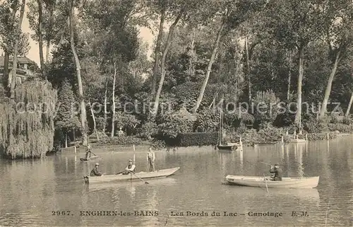 AK / Ansichtskarte Enghien les Bains Les Bords du Lac Canotage Kat. Enghien les Bains