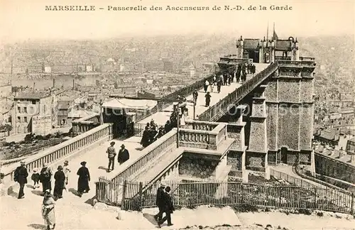 AK / Ansichtskarte Marseille Bouches du Rhone Passerelle des Ascenseurs de Notre Dame de la Garde