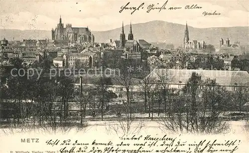 AK / Ansichtskarte Metz Moselle Stadtbild mit Kathedrale und Kirchen Kat. Metz