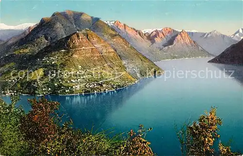 AK / Ansichtskarte Lago di Lugano Sfondo di Porlezza dal San Salvatore Kat. Italien