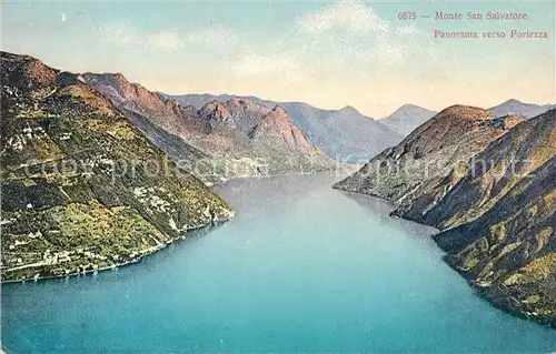 AK / Ansichtskarte Lago di Lugano Monte San Salvatore Panorama verso Porlezza Kat. Italien