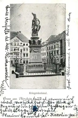 AK / Ansichtskarte Pforzheim Kriegerdenkmal Kat. Pforzheim