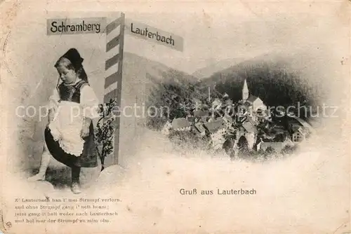 AK / Ansichtskarte Lauterbach Schwarzwald Wegweiser Ortsansicht Kat. Lauterbach