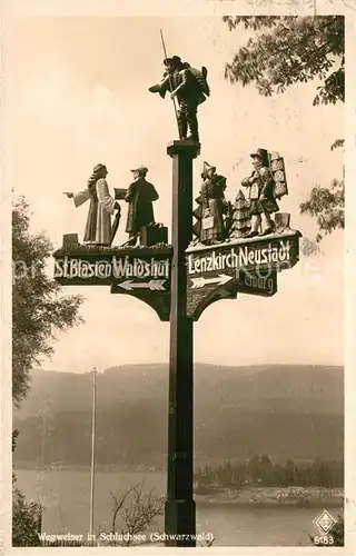 AK / Ansichtskarte Schluchsee Origineller Wegweiser Kat. Schluchsee