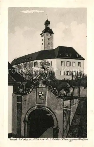 AK / Ansichtskarte Gundelsheim Neckar Kuranstalt Schloss Hoenegg mit Stadttor