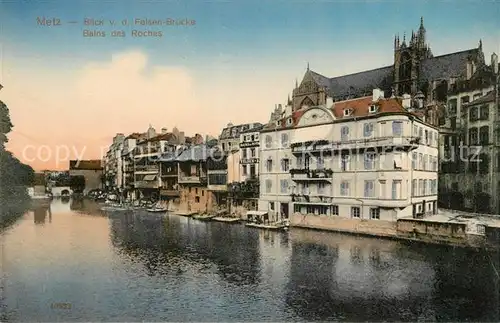 AK / Ansichtskarte Metz Moselle Bains des Roches Blick von der Felsenbruecke Kat. Metz