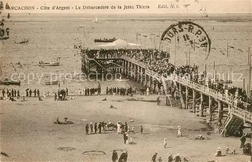 AK / Ansichtskarte Arcachon Gironde Le Debarcadere de la Jetee Thiers Cote d Argent Kat. Arcachon