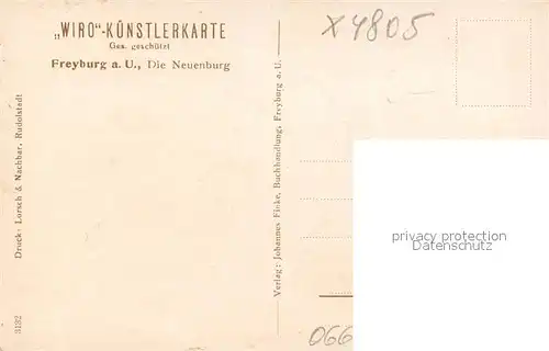AK / Ansichtskarte Verlag WIRO Wiedemann Nr. 3132 Freyburg Neuenburg Kat. Verlage
