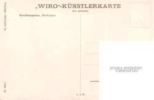 AK / Ansichtskarte Verlag WIRO Wiedemann Nr. 2388 C Berchtesgaden Marktplatz Kat. Verlage