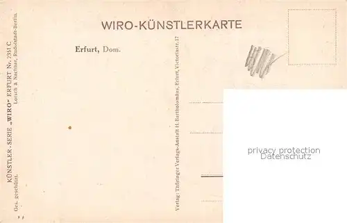 AK / Ansichtskarte Verlag WIRO Wiedemann Nr. 2351 C Erfurt Dom Kat. Verlage
