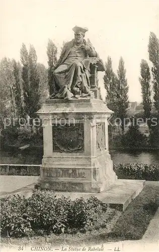 AK / Ansichtskarte Chinon Indre et Loire Statue de Rabelais Monument Kat. Chinon