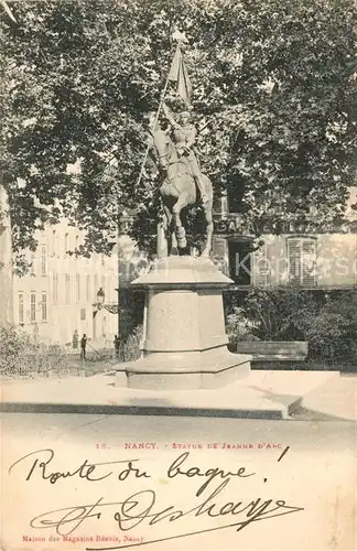 AK / Ansichtskarte Nancy Lothringen Statue de Jeanne d Arc Monument Kat. Nancy