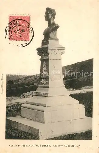 AK / Ansichtskarte Milly Lamartine Monument Sculpteur Chamonard Kat. Milly Lamartine