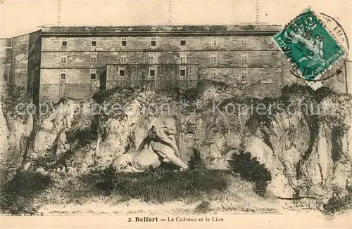 AK / Ansichtskarte Belfort Alsace Chateau et le Lion Kat. Belfort