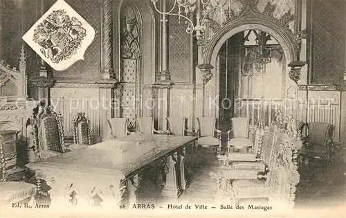 AK / Ansichtskarte Arras Pas de Calais Hotel de Ville Salle des Mariages Kat. Arras