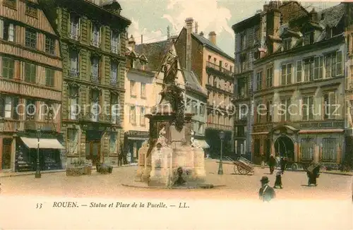 AK / Ansichtskarte Rouen Statue et Place de la Pucelle Monument Kat. Rouen