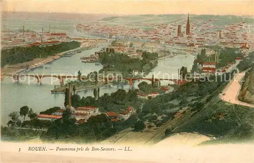 AK / Ansichtskarte Rouen Panorama pris de Bon Secours Ponts sur la Seine Kat. Rouen