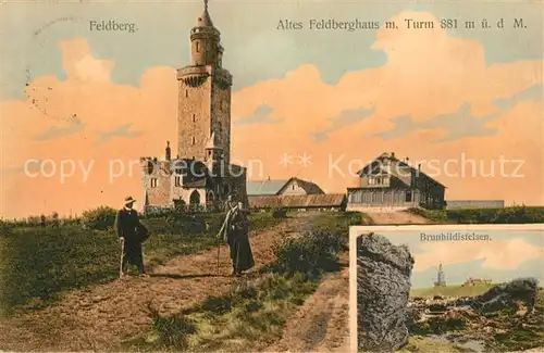 AK / Ansichtskarte Feldberg Schwarzwald Altes Feldberghaus mit Turm Brunhildisfelsen Kat. Feldberg (Schwarzwald)