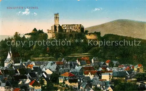 AK / Ansichtskarte Koenigstein Taunus Stadt und Schlossruine Kat. Koenigstein im Taunus