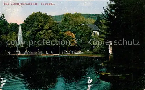 AK / Ansichtskarte Bad Langenschwalbach Schwanenteich im Kurpark