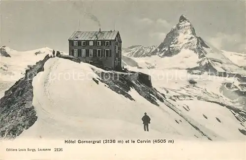 AK / Ansichtskarte Gornergrat Zermatt Hotel Gornergrat et le Cervin Kat. Gornergrat