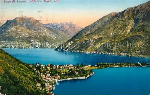 AK / Ansichtskarte Melide Lago di Lugano e Monte Bre
