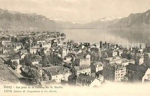 AK / Ansichtskarte Vevey VD Vue prise de la Terrasse du St Martin Kat. Vevey