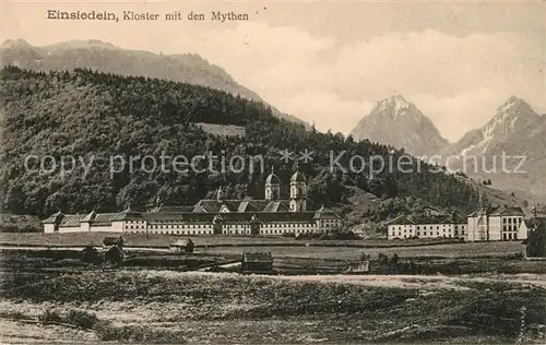 AK / Ansichtskarte Einsiedeln SZ Kloster mit den Mythen Kat. Einsiedeln