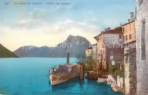 AK / Ansichtskarte Gandria Lago di Lugano Arrivo del battello Kat. Gandria