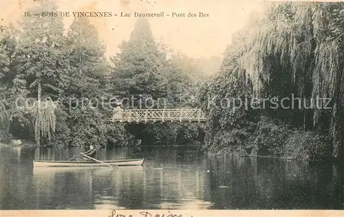 AK / Ansichtskarte Vincennes Bois de Vincennes Lac Daumesnil Pont des Iles Kat. Vincennes