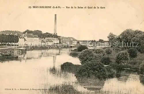 AK / Ansichtskarte Bray sur Seine Vue de la Seine et Quai de la Gare Kat. Bray sur Seine