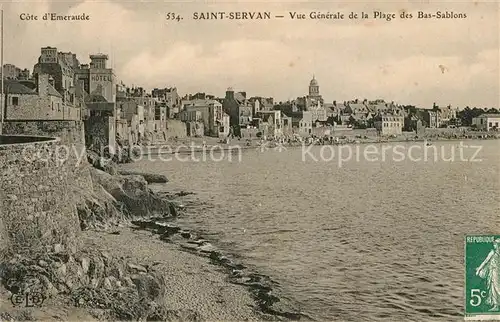 AK / Ansichtskarte Saint Servan Ille et Vilaine Vue generale de la Plage des Bas Sablons Cote d Emeraude Kat. Saint Malo