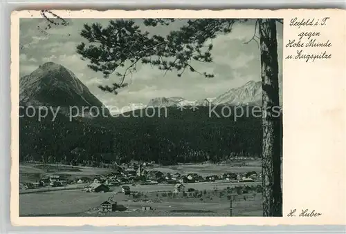 AK / Ansichtskarte Seefeld Tirol Panorama Blick gegen Hohe Munde und Zugspitze Huber Karte Nr 13 Kat. Seefeld in Tirol