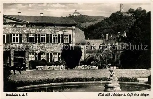 AK / Ansichtskarte Weinheim Bergstrasse Schlosspark Cafe und Burgen Kat. Weinheim