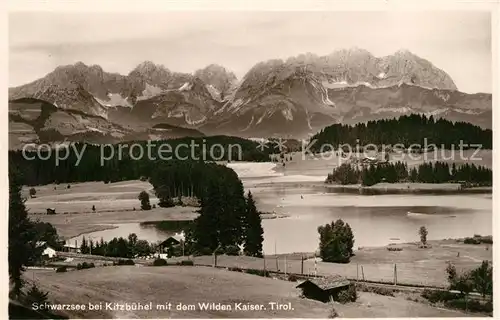 AK / Ansichtskarte Kitzbuehel Tirol Schwarzsee mit dem Wilden Kaiser Kat. Kitzbuehel