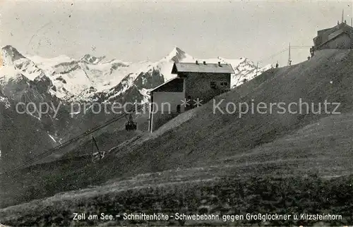 AK / Ansichtskarte Zell See Schmittenhoehe Schwebebahn mit Grossglockner und Kitzsteinhorn Kat. Zell am See