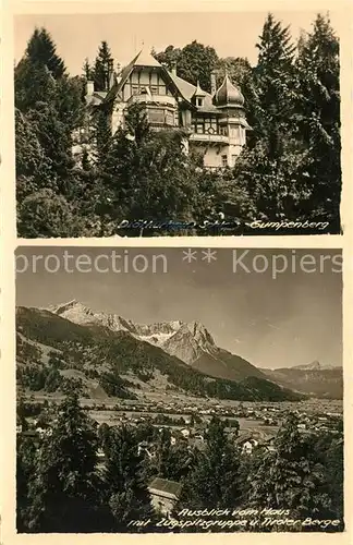 AK / Ansichtskarte Gumpen Oberpfalz Diaetkurheim Schloss Gumpenberg mit Zugspitzgruppe und Tiroler Bergen Kat. Falkenberg