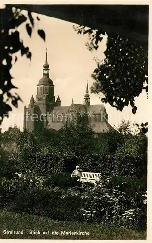 AK / Ansichtskarte Stralsund Mecklenburg Vorpommern Blick auf Marienkirche Kat. Stralsund