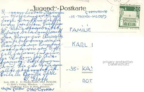 AK / Ansichtskarte Kuenstlerkarte G. Pfeiffert Kohrt Das Zicklein Jugend Postkarte  Kat. Kuenstlerkarte