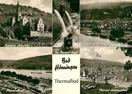 AK / Ansichtskarte Bad Hoenningen Thermalbad Fliegeraufnahme Schloss Arenfels Kat. Bad Hoenningen