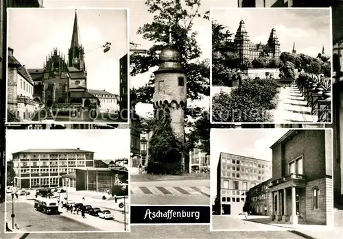 AK / Ansichtskarte Aschaffenburg Main Stiftskirche Schloss Bahnhof Rathaus Kat. Aschaffenburg