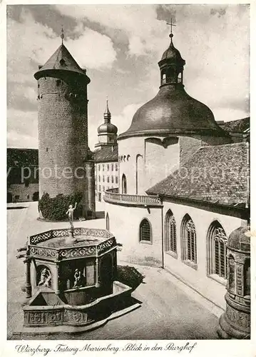 AK / Ansichtskarte Wuerzburg Festung Marienberg Burghof Kat. Wuerzburg