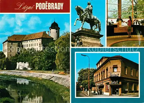 AK / Ansichtskarte Lazne Podebrady Hubert Hotel Denkmal Kat. Tschechische Republik