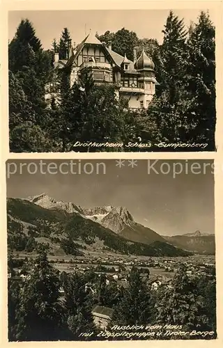AK / Ansichtskarte Gumpen Oberpfalz Diaetkurheim Schloss Gumpenberg mit Zugspitzgruppe Kat. Falkenberg
